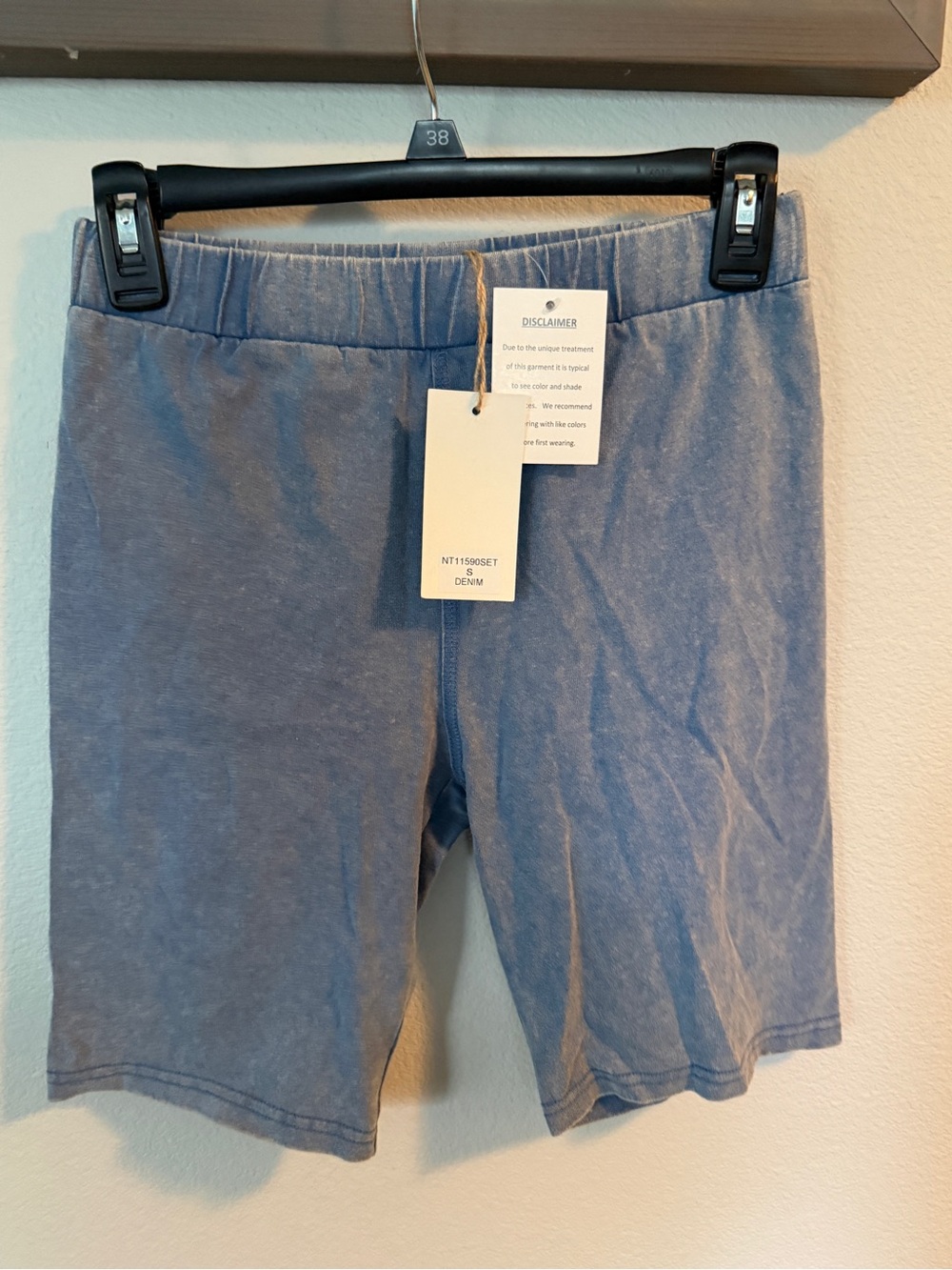 Women's Athletic Stretch Bike Shorts in Denim Blue